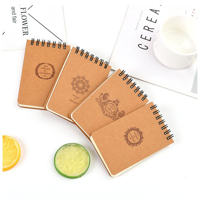 Kraft Paper Soft Cover Spiral Students Notebooks 7
