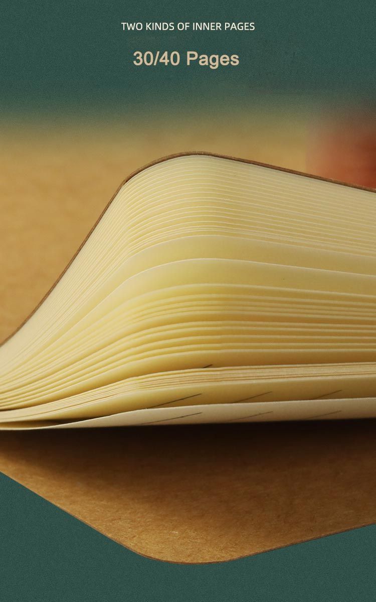 A5 B5 Kraft Fancy Paper Cover Sewn Binding Notebook 7
