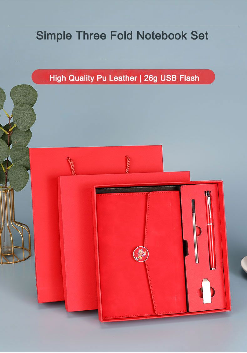 Box Sets A5 Tri Folded Leather Softcover Notebook 1