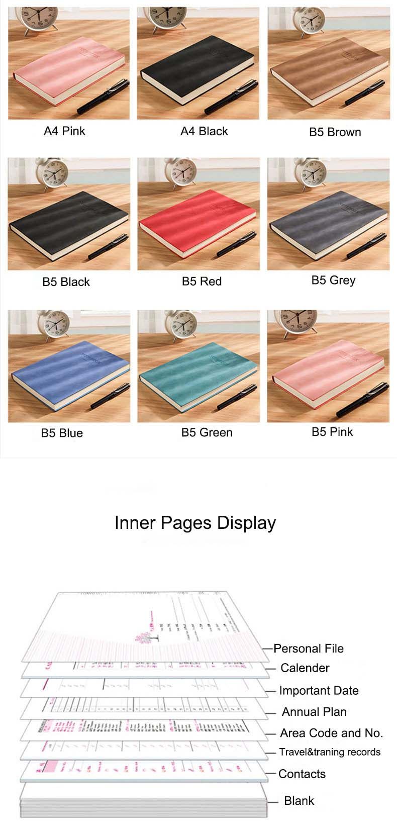 Inner Page display of PU leather notebook