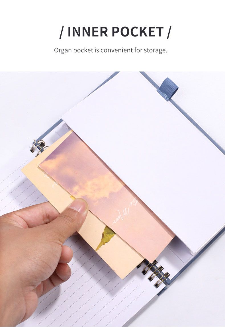 A5 A6 Spiral Binding PU Leather Hardcover Notebook details 5