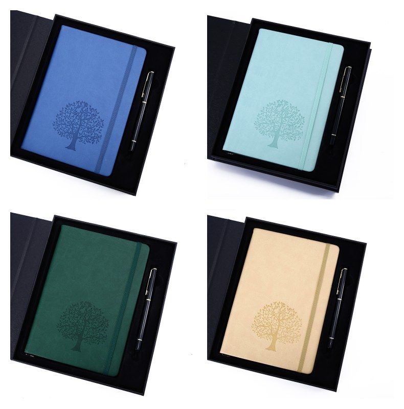 Debossed Logo Pu Leather Hardcover Box Set 2