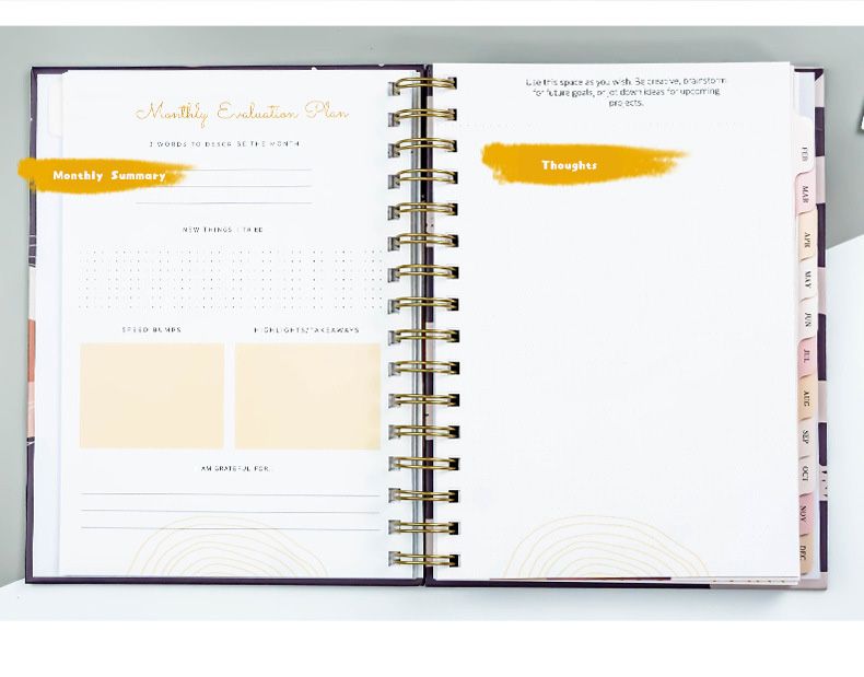 A5 Wire O Binding Paper Hardcover Monthly Planner 5
