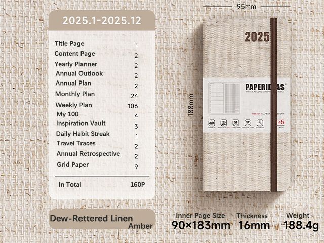 Linen Hardcover Weekly Planner Printing