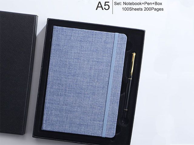 Business Gift Box A5 Linen Hardcover Notebook