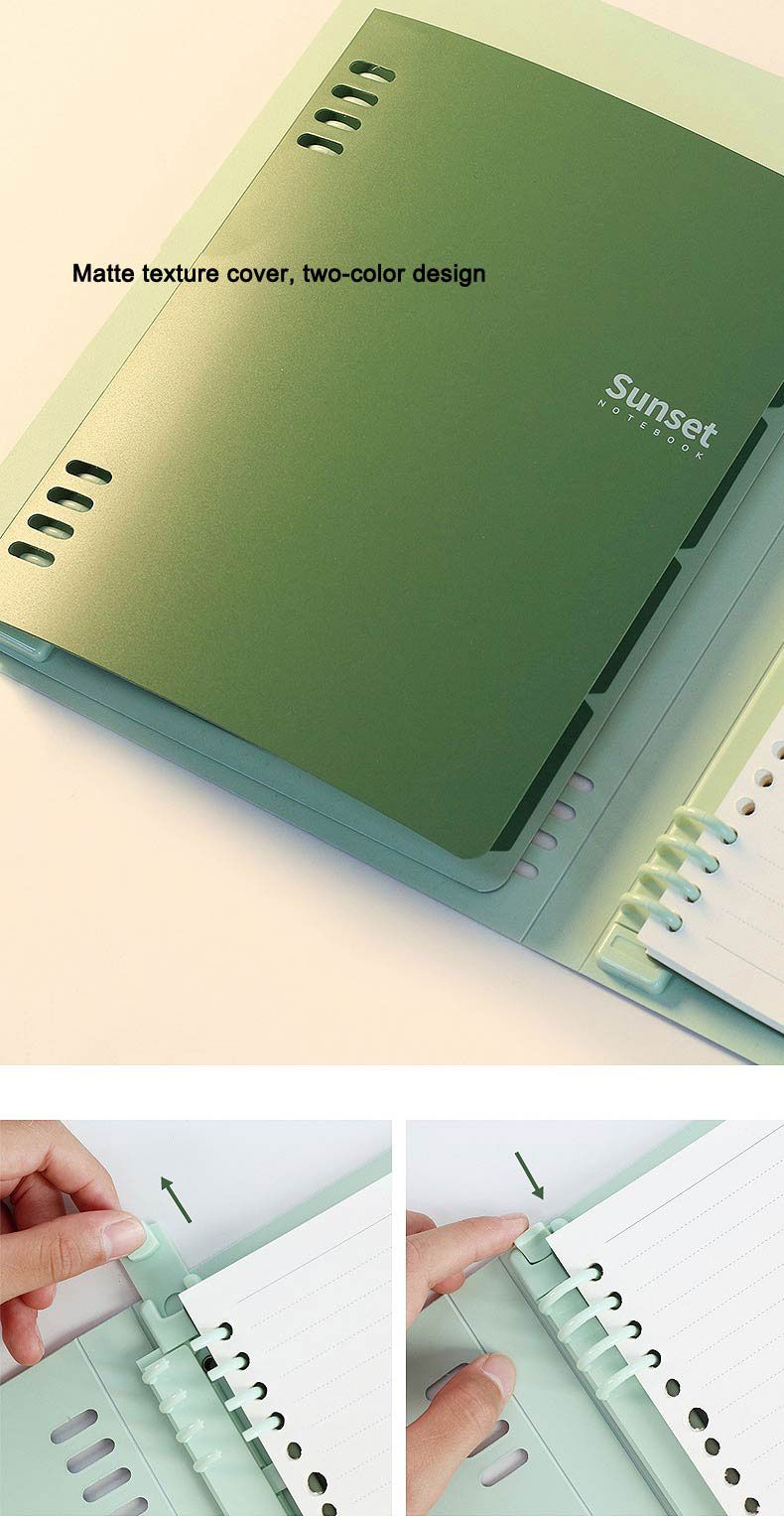 A5 B5 Loose leaf Detachable Binder PP Cover Notebook 6