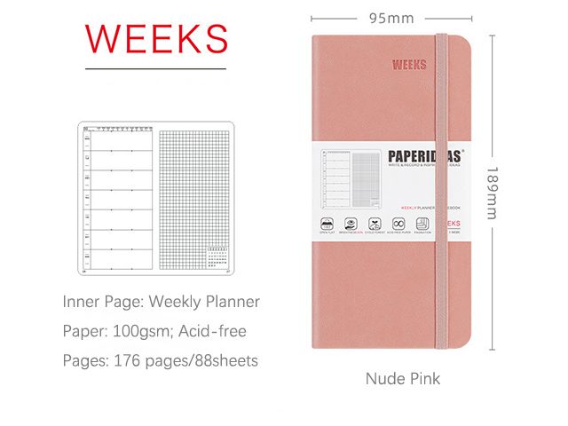 Multiple Sizes and Colors Weekly Planner Travel Planner Printing