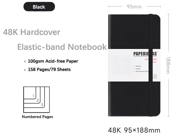 Elastic Band PU Leather Hardcover Planner