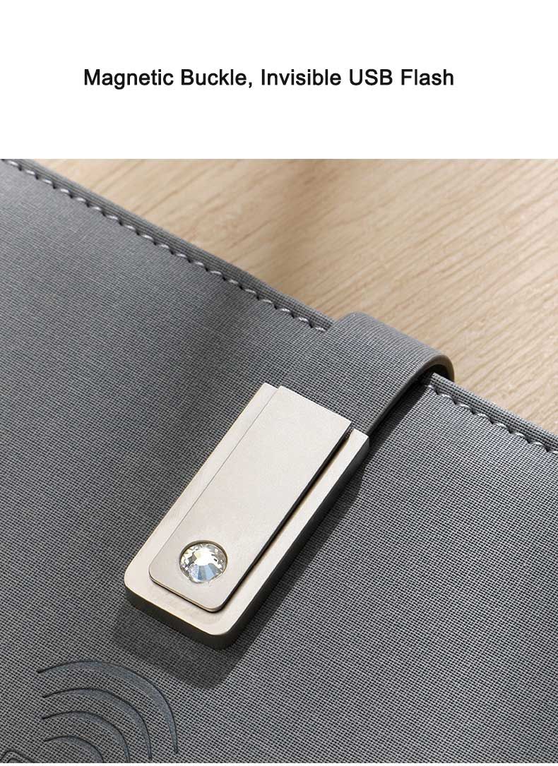 Leather Power Bank Hardcover Notebook Business Gift Sets 5