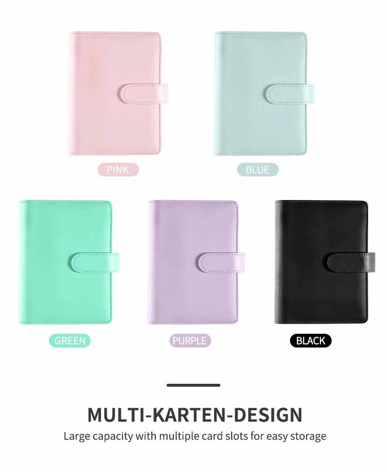 Macarnoon colors A5 A6 Buckle Spiral Binding Hardcover Budget Notebook