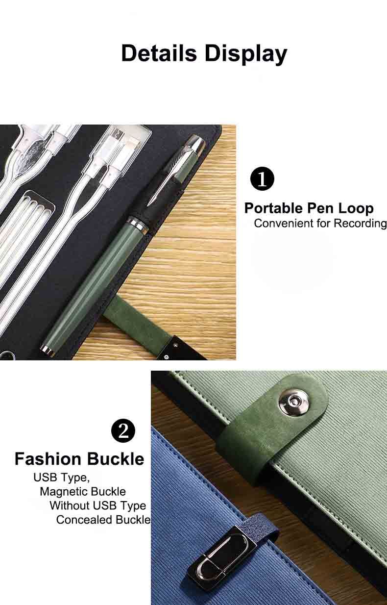 High quality power bank leather notebook 7