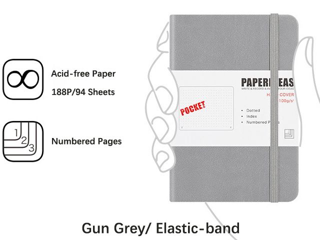 A6 A7 PU Leather Hardcover Elastic Band Diary