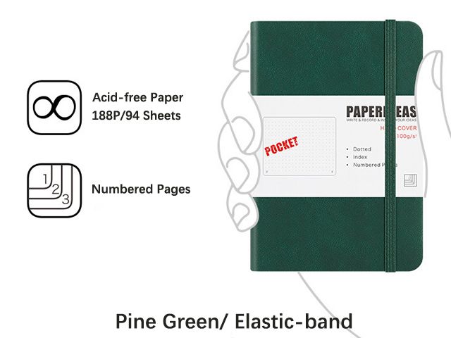 A6 A7 PU Leather Hardcover Elastic Band Diary