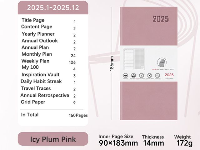 Softcover Leather Notebook Weekly Planner 2025