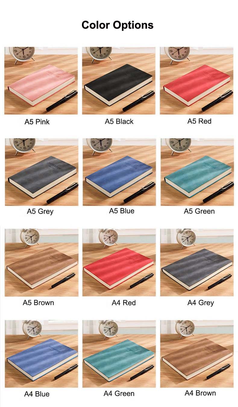 Colors Options of Sheepskin PU Leather Notebook