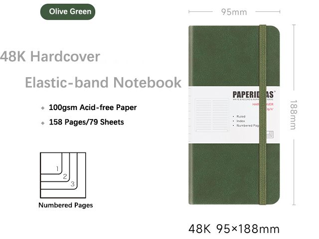 Elastic Band PU Leather Hardcover Planner