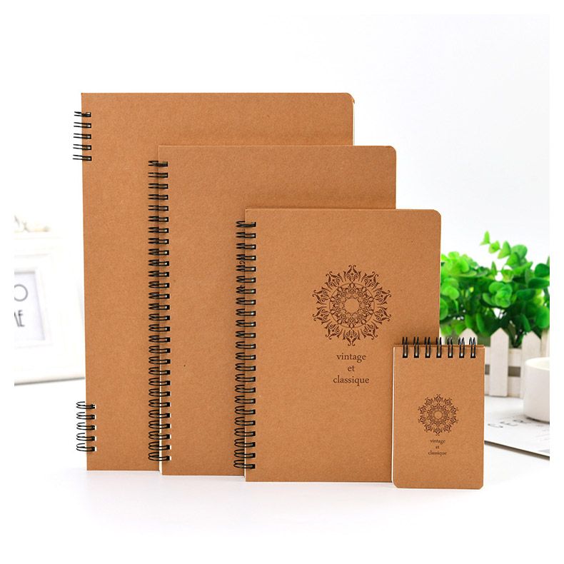 Kraft Paper Soft Cover Spiral Students Notebooks 1