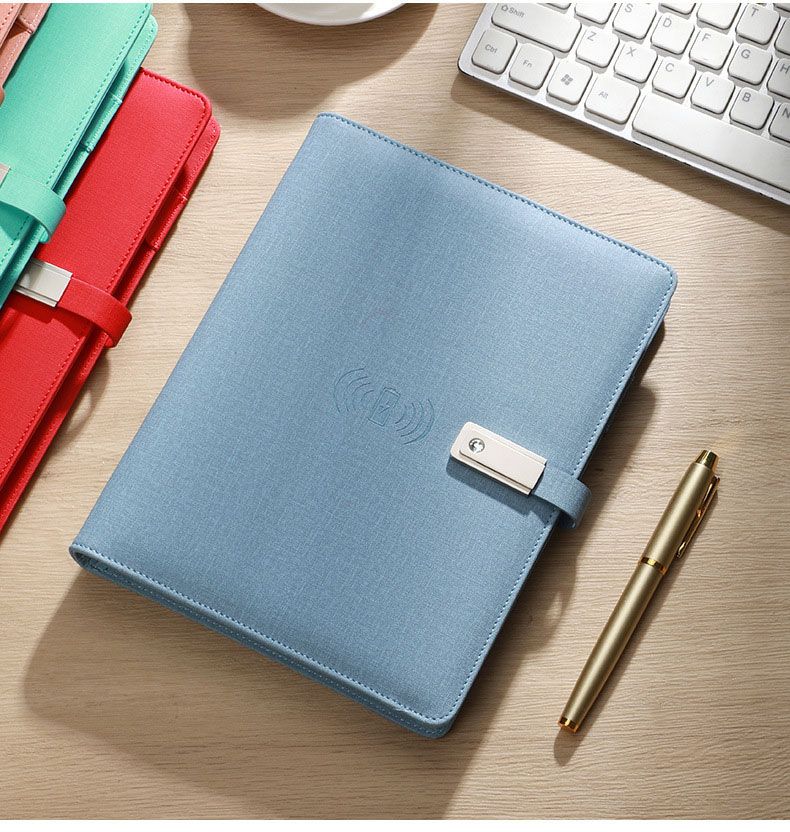 Leather Power Bank Hardcover Notebook Business Gift Sets 9