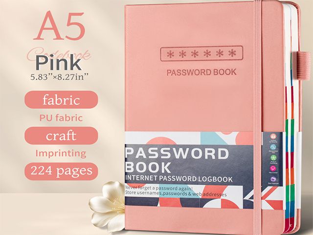 Password PU Leather Hardcover Planner Notebook