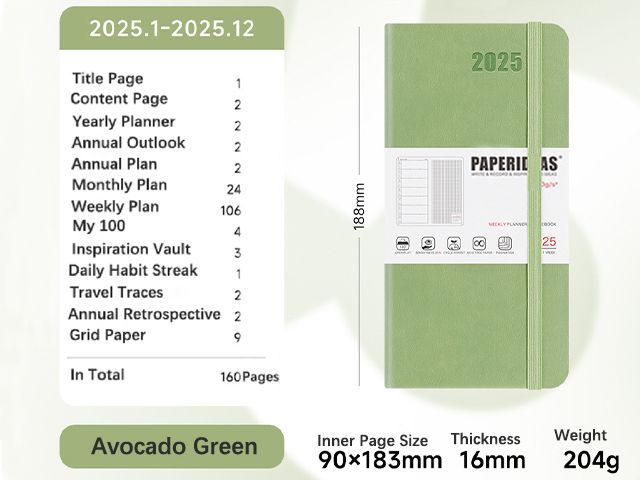 Portable Schedule 2025 Leather Handbook