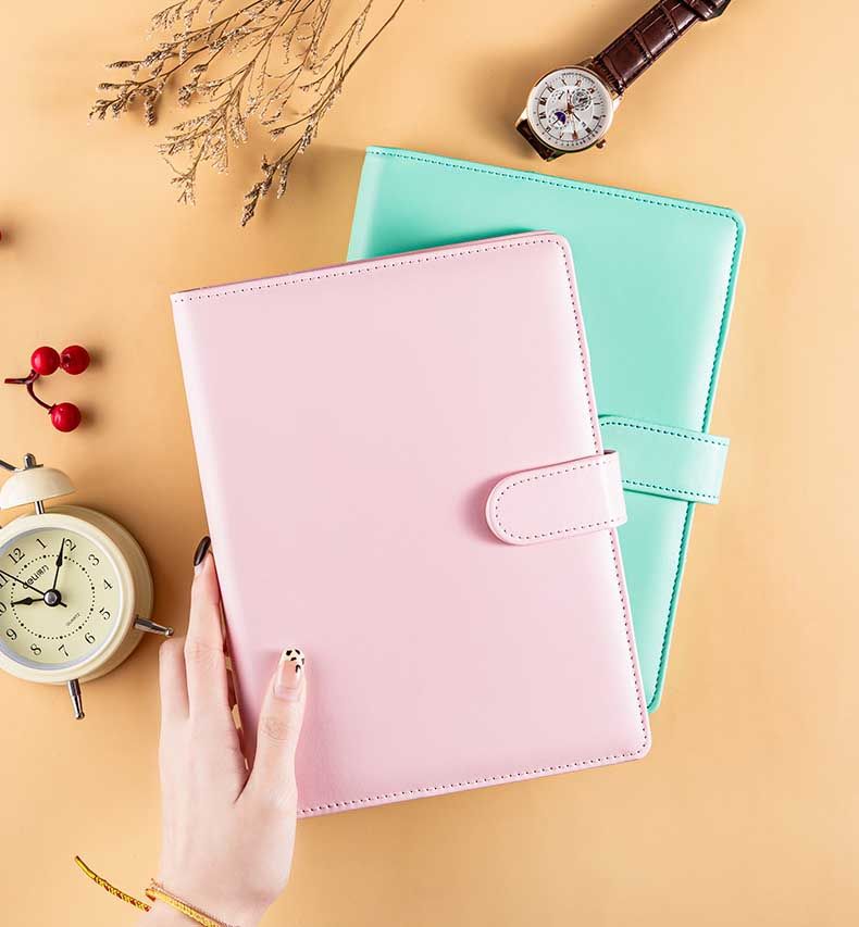 A5 A6 Buckle Spiral Binding Hardcover Budget Notebook 7