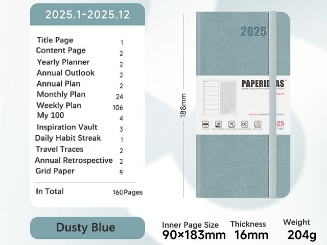 Portable Schedule 2025 Leather Handbook
