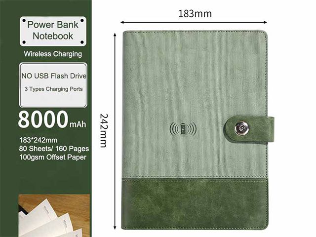 A5 Spiral Binding Powerbank Notebook Gift set