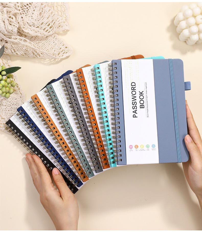 A5 A6 Spiral Binding PU Leather Hardcover Notebook details 7