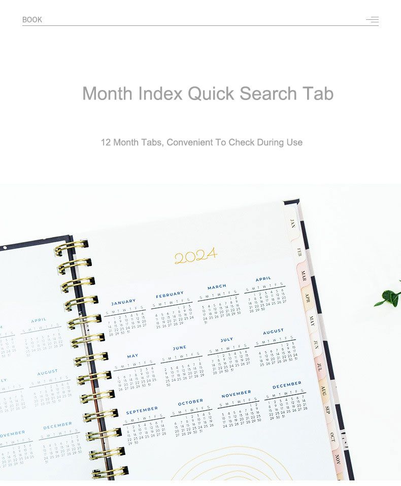A5 Wire O Binding Paper Hardcover Monthly Planner 2