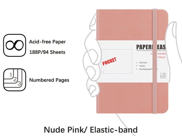 A6 A7 PU Leather Hardcover Elastic Band Diary