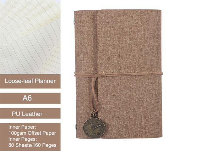 PU Leather Refillable Loose Leaf Notebook Printing