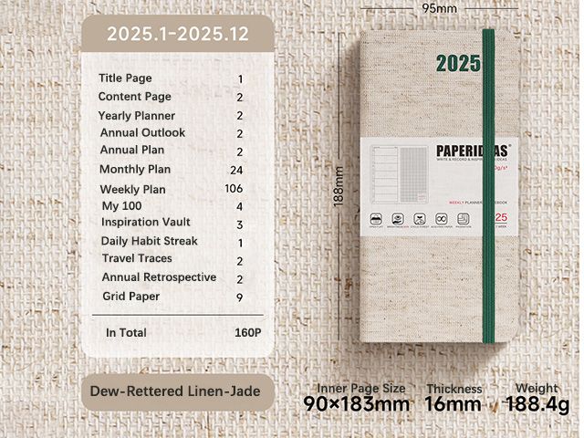 Linen Hardcover Weekly Planner Printing