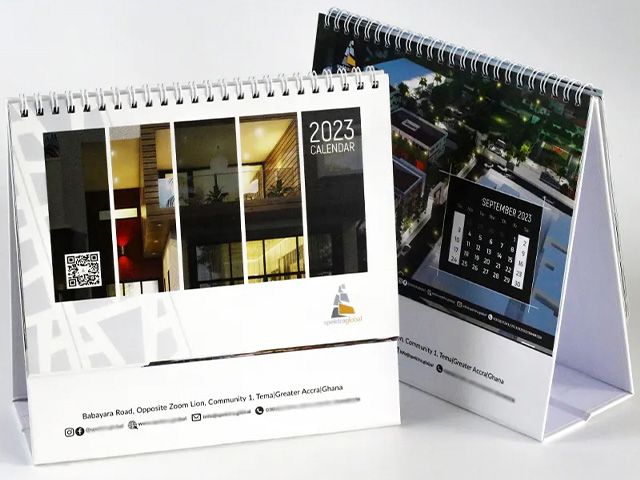 Customized Logo Spiral Monthly Desk Calendar Printing