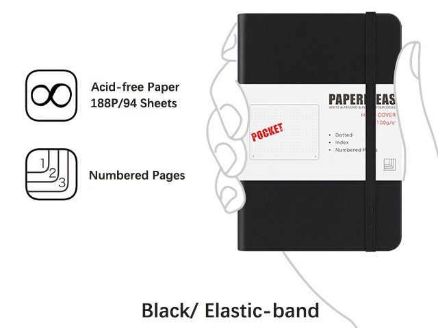 A6 A7 PU Leather Hardcover Elastic Band Diary