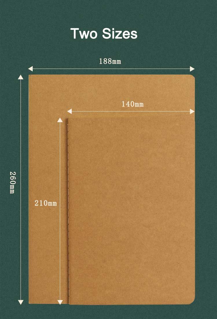 A5 B5 Kraft Fancy Paper Cover Sewn Binding Notebook 4