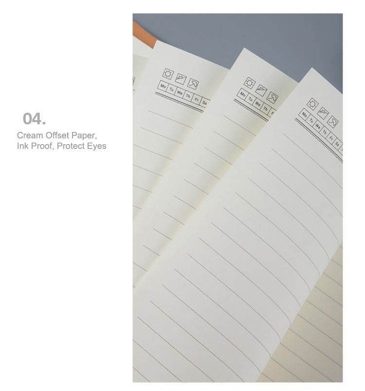 Ink Proof Paper Buckle spiral binding Leatehr Notebook 8