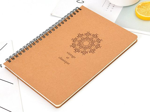 Kraft Paper Cover Students Spiral Binding Notebook