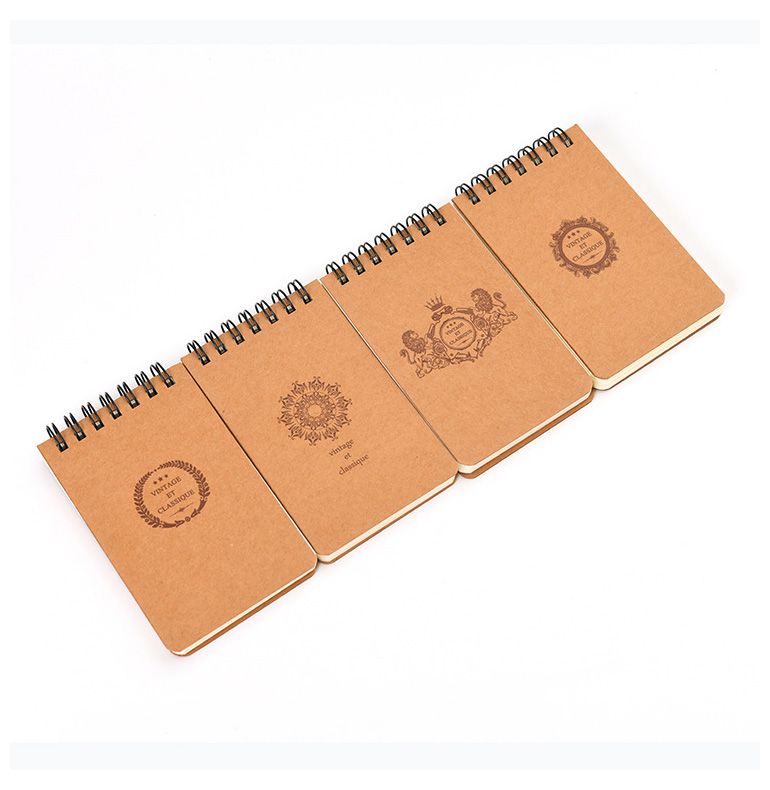 Kraft Paper Soft Cover Spiral Students Notebooks 8