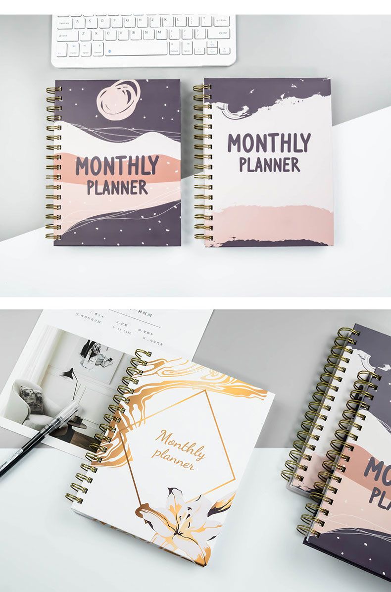 A5 Wire O Binding Paper Hardcover Monthly Planner 6
