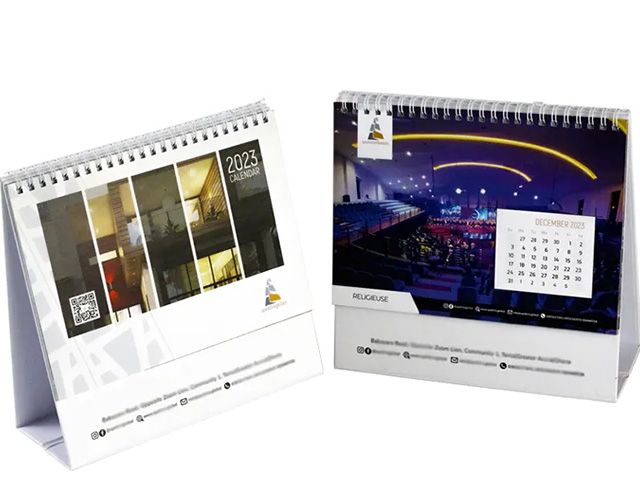 Customized Logo Spiral Monthly Desk Calendar Printing
