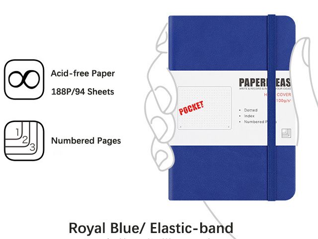 A6 A7 PU Leather Hardcover Elastic Band Diary