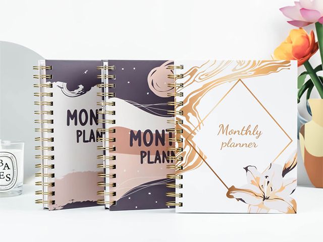 Wire-O Binding Paper Hardcover Monthly Planner