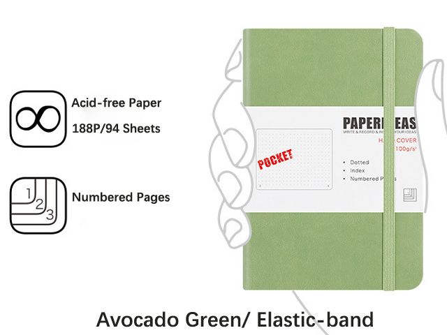 A6 A7 PU Leather Hardcover Elastic Band Diary