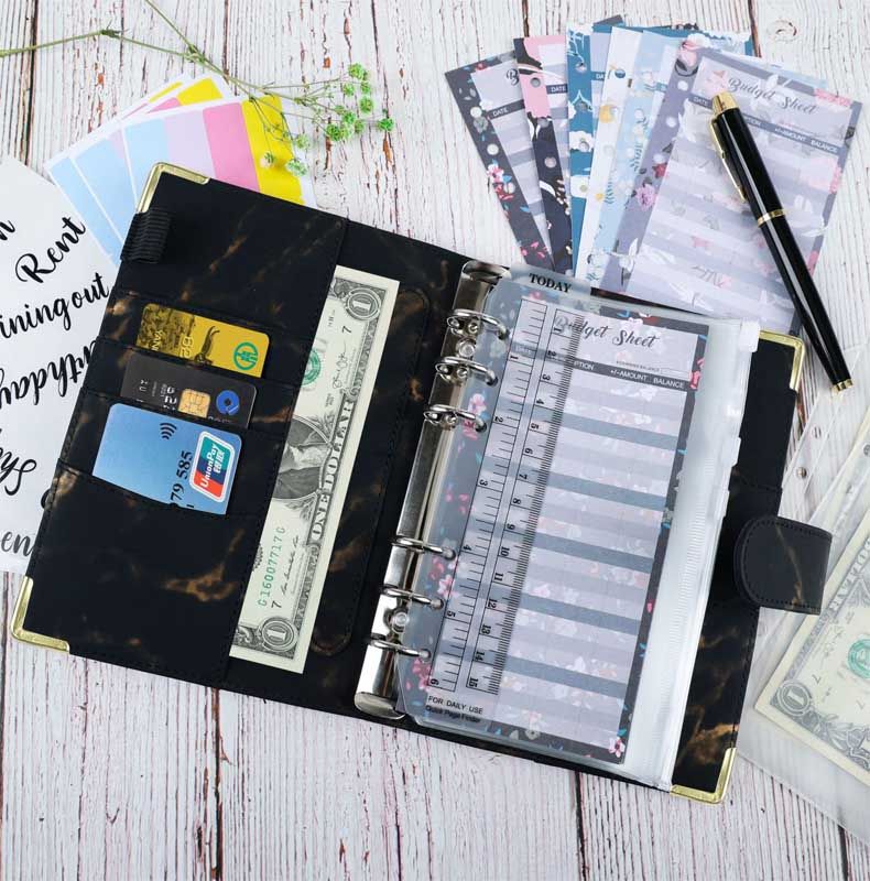 Marble Textured Leather Loose leaf Binding Notebook 16
