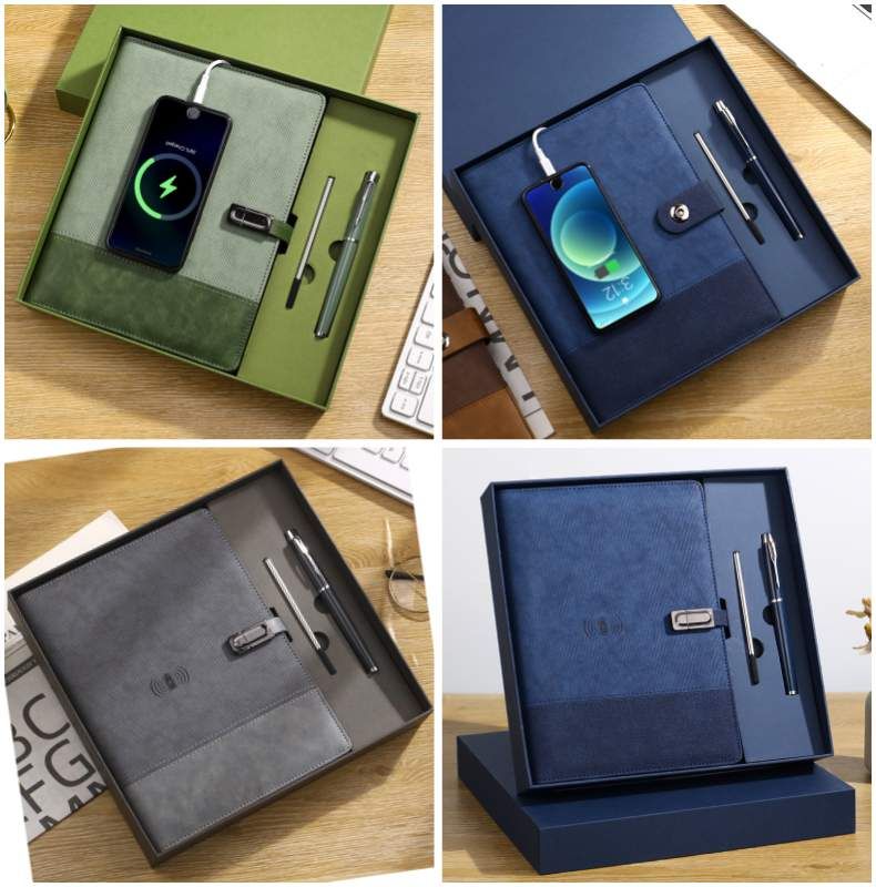 Wireless charging power bank notebook sets 9