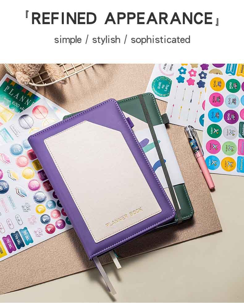 A5 Color blocked PU Hardcover Diary notebook 2