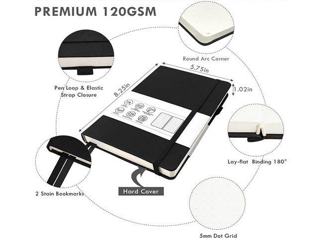 Custom Hardcover PU Leather Notebook Journal Printing