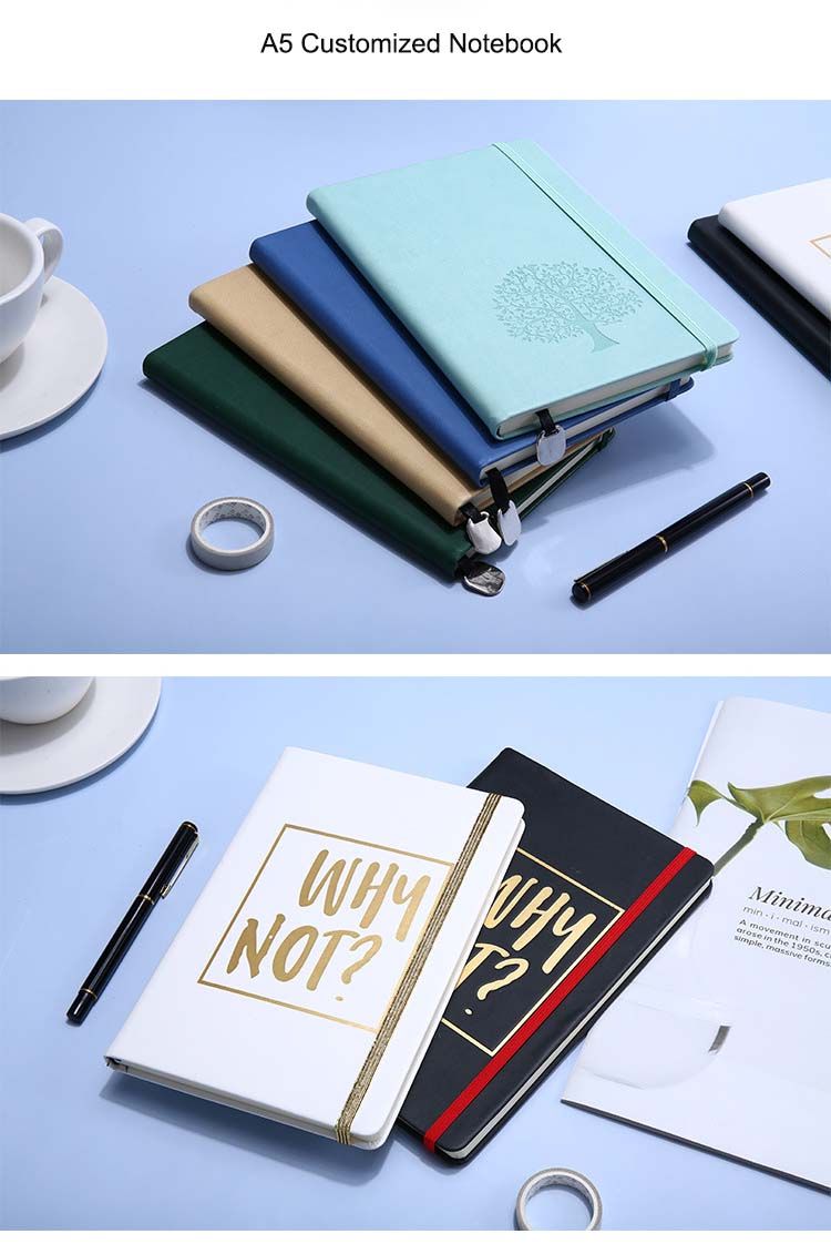 A5 PU Leather Hardcover Notebook wiht Logo customized 1