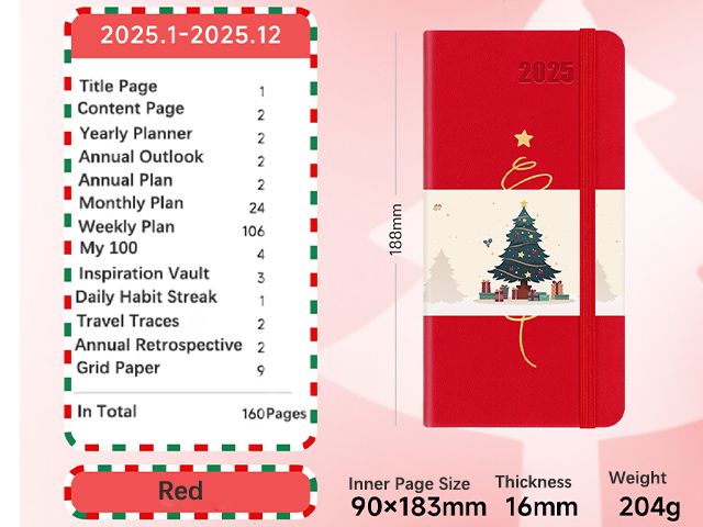 Portable Schedule 2025 Leather Handbook