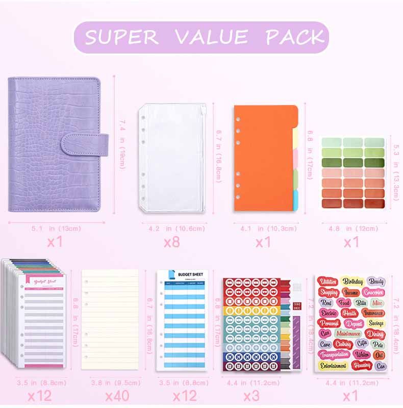 Crocodile Leather Loose Leaf Magnetic Buckle Notebook sticker 3